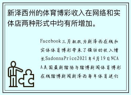 新泽西州的体育博彩收入在网络和实体店两种形式中均有所增加。